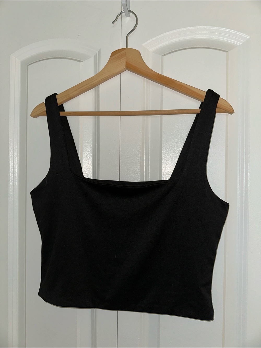 Everyday Square-Neck Black Tank Top